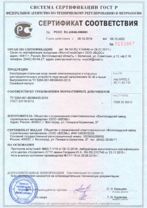Сертификат соответствия №РОСС RU.АЖ46.Н00061