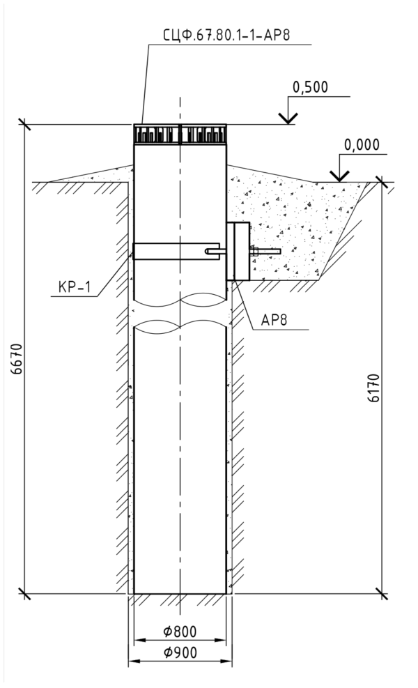Фундамент цилиндрический СЦФ.67.80.1-1-АР8