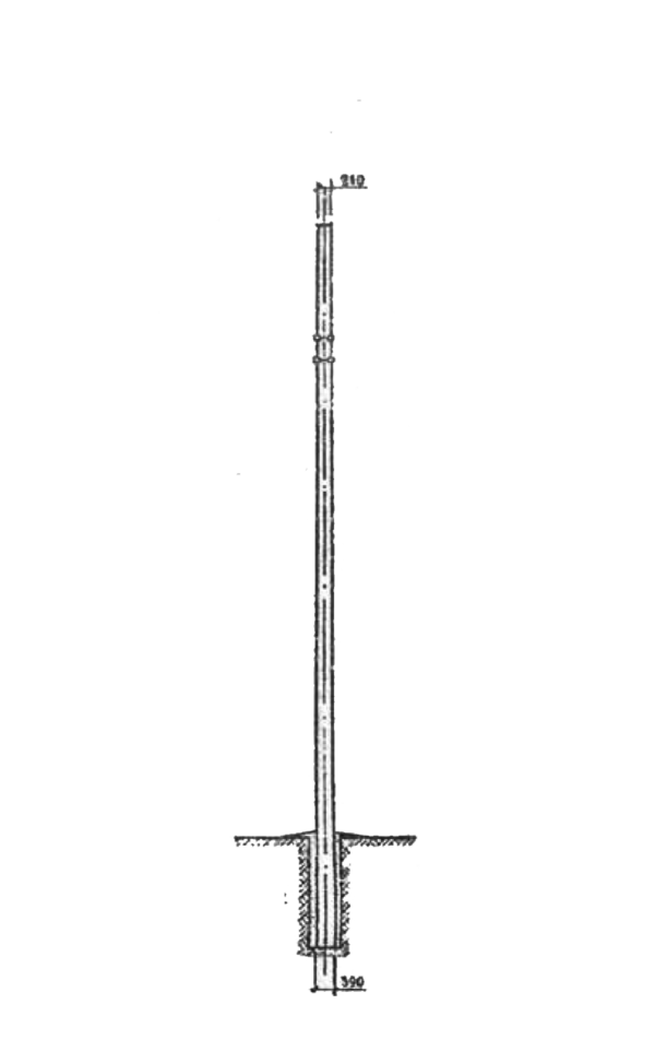 Промежуточно-угловая специальная бетонная опора ПУСБ35-1Вг, серия 3.407.1-163 выпуск 1