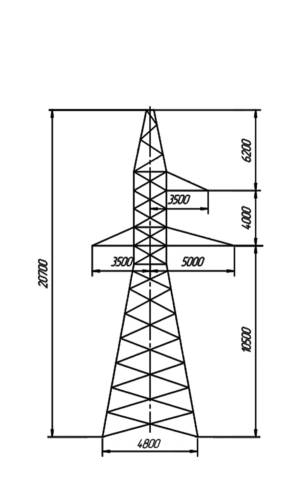 Анкерно-угловая стальная опора У110-1, серия 3.407.-68/73, том 10.