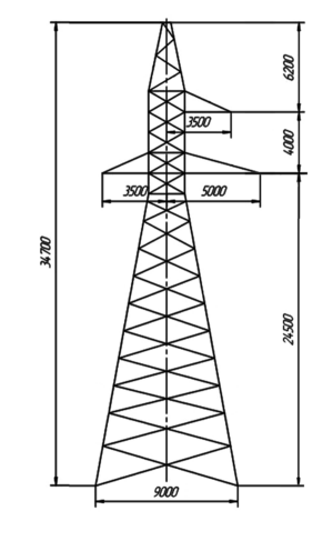 Анкерно-угловая стальная опора У110-1+14, серия 3.407.-68/73, том 10.