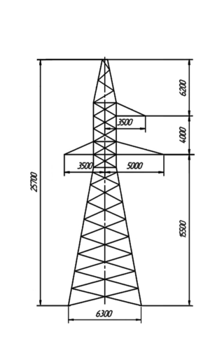 Анкерно-угловая стальная опора У110-1+5, серия 3.407.-68/73, том 10.
