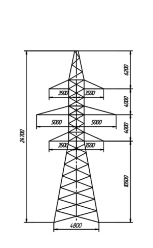 Анкерно-угловая стальная опора У110-2, серия 3.407.-68/73, том 10.