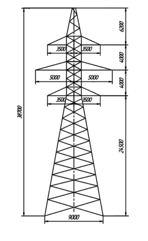 Анкерно-угловая стальная опора У110-2+14, серия 3.407.-68/73, том 10.