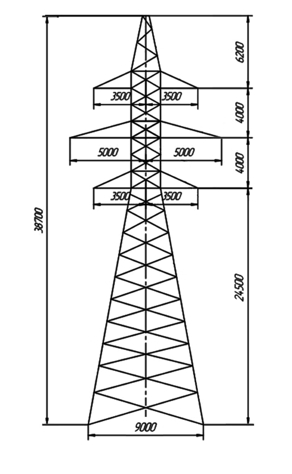 Анкерно-угловая стальная опора У110-2+14, серия 3.407.-68/73, том 10.
