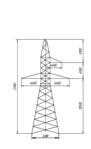 Анкерно-угловая стальная опора У220-1, серия 3.407-100 том 7 (проект 3080тм-т.7).