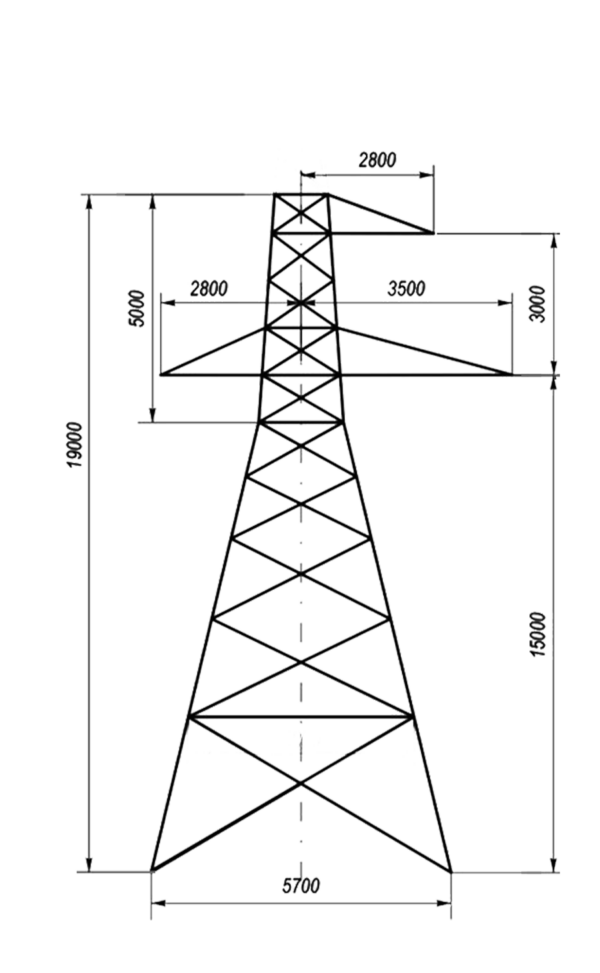 Анкерно-угловая стальная опора У35-1+5, серия 3.407.-68/73 том 8.