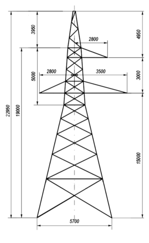 Анкерно-угловая стальная опора У35-1Т+5, серия 3.407.-68/73, том 8.