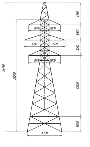 Анкерно-угловая стальная опора У35-2Т+5, серия 3.407.-68/73, том 8