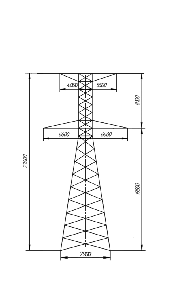 Анкерно-угловая стальная опора У220-3+9, серия 3.407-100 том 7 (проект 3080тм-т.7).