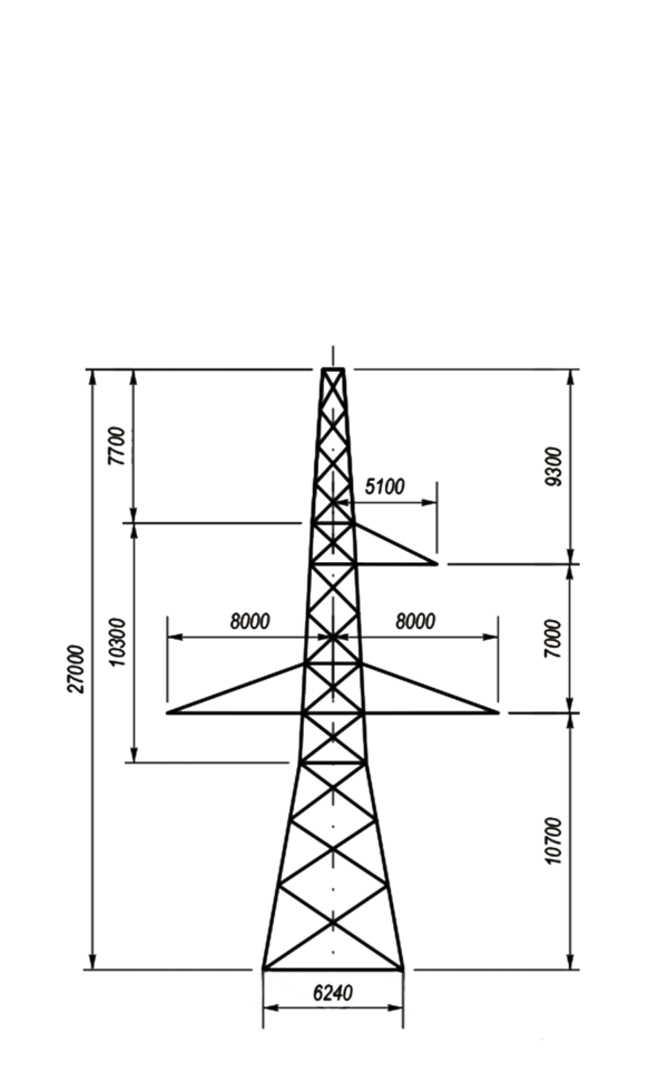 Анкерно-угловая стальная опора У330-1, серия 3.407-100 том 9 (проект 3080тм-т.9).