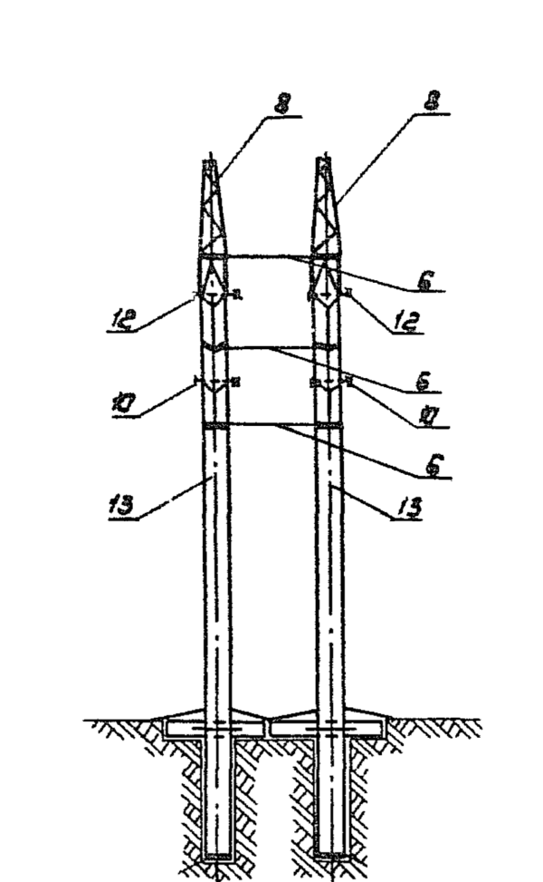 Анкерно-угловая опора 1,2 УБ 35-2 (Исп.06), серия 3.407.1-151, выпуск 1