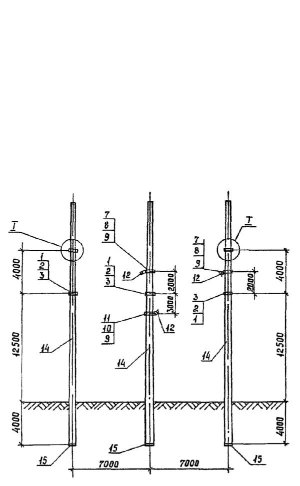 Анкерно-угловая опора 1,2 УБ 110-1 (Исп.01), серия 3.407.1-151, выпуск 1