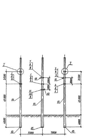 Анкерно-угловая опора 1,2 УБ 110-1 (Исп.02), серия 3.407.1-151, выпуск 1