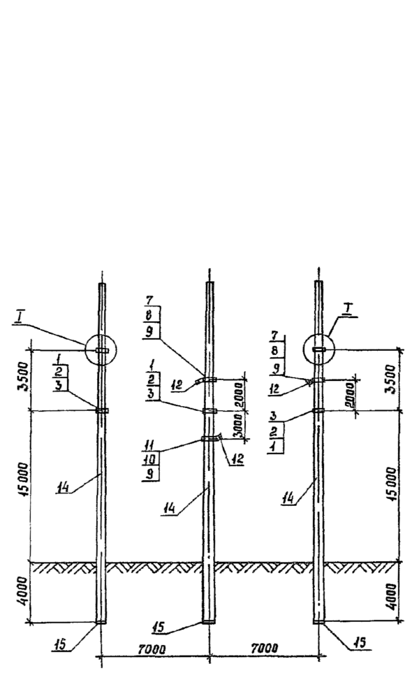 Анкерно-угловая опора 1,2 УБ 110-1 (Исп.02), серия 3.407.1-151, выпуск 1