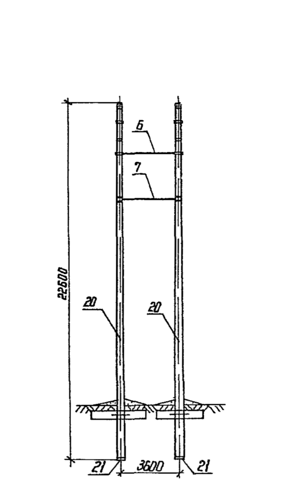 Анкерно-угловая опора 1,2 УБ 110-3 (Исп.04), серия 3.407.1-151, выпуск 1