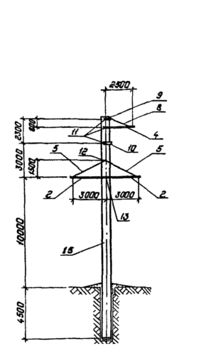 Анкерно-угловая опора 1,2 УБ 110-7 (Исп.09), серия 3.407.1-151, выпуск 1