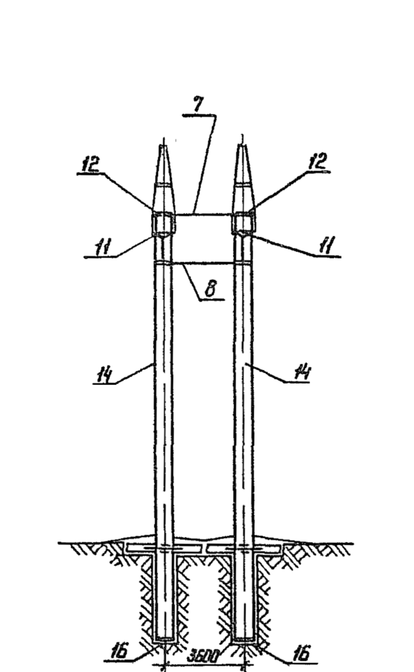 Анкерно-угловая опора 1,2 УБ 110-9 (Исп.04), серия 3.407.1-151, выпуск 1
