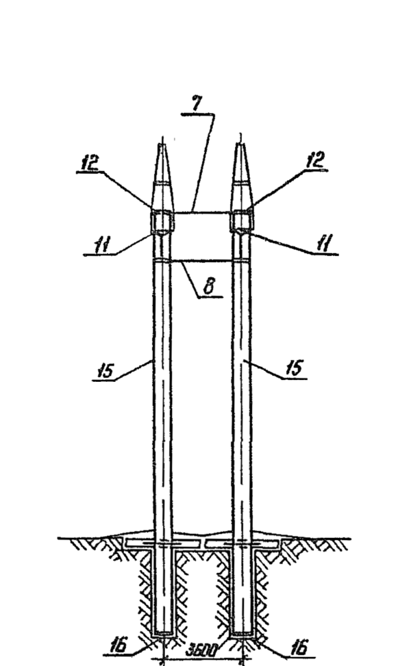 Анкерно-угловая опора 1,2 УБ 110-9 (Исп.06), серия 3.407.1-151, выпуск 1