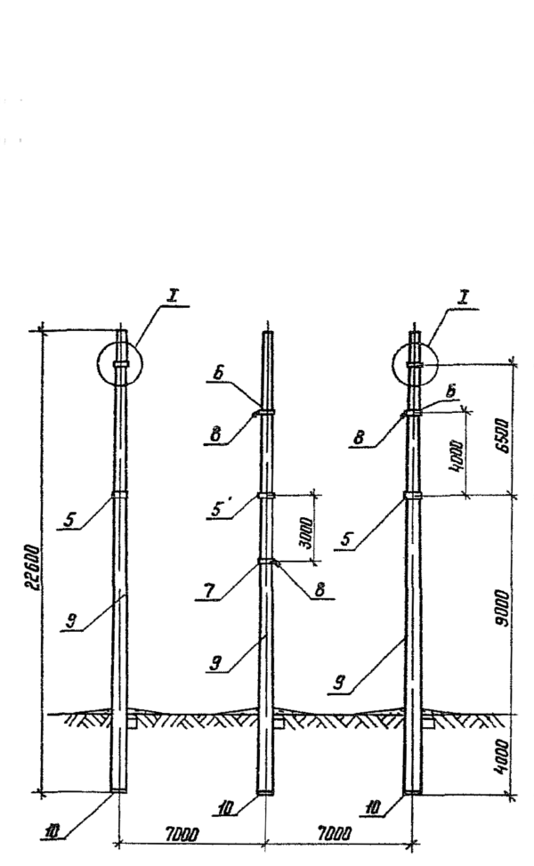 Анкерно-угловая опора 1,2 УБ 220-1 (Исп.02), серия 3.407.1-151, выпуск 1