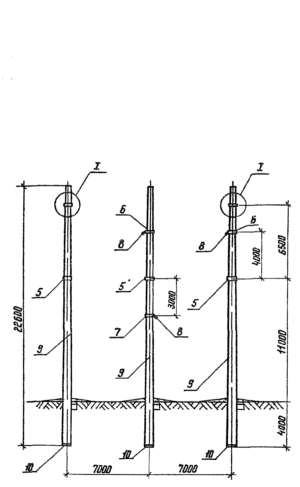 Анкерно-угловая опора 1,2 УБ 220-1 (Исп.03), серия 3.407.1-151, выпуск 1