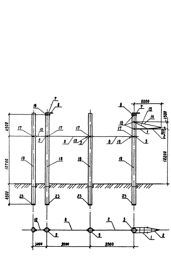 Анкерно-угловая бетонная опора 1,2 УБ 330-1 (Исп.02), серия 3.407.1-167, выпуск 1