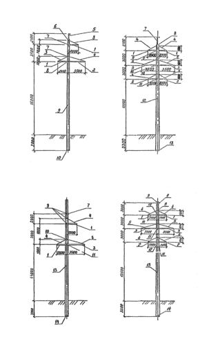 Железобетонные опоры ЛЭП 110 кВ на основе центрифугированных стоек СК по серии 3.407.1-175
