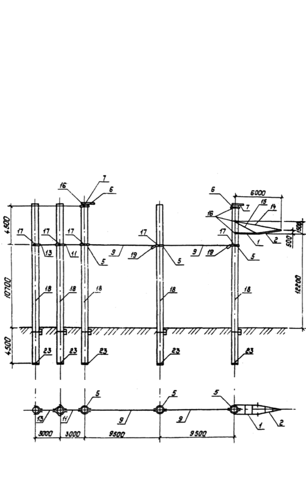 Анкерно-угловая бетонная опора 1,2 УБ 330-1 (Исп.04), серия 3.407.1-167, выпуск 1