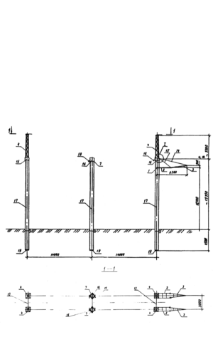 Анкерно-угловая бетонная опора 1,2 УБ 500-1, серия 3.407.1-167, выпуск 1