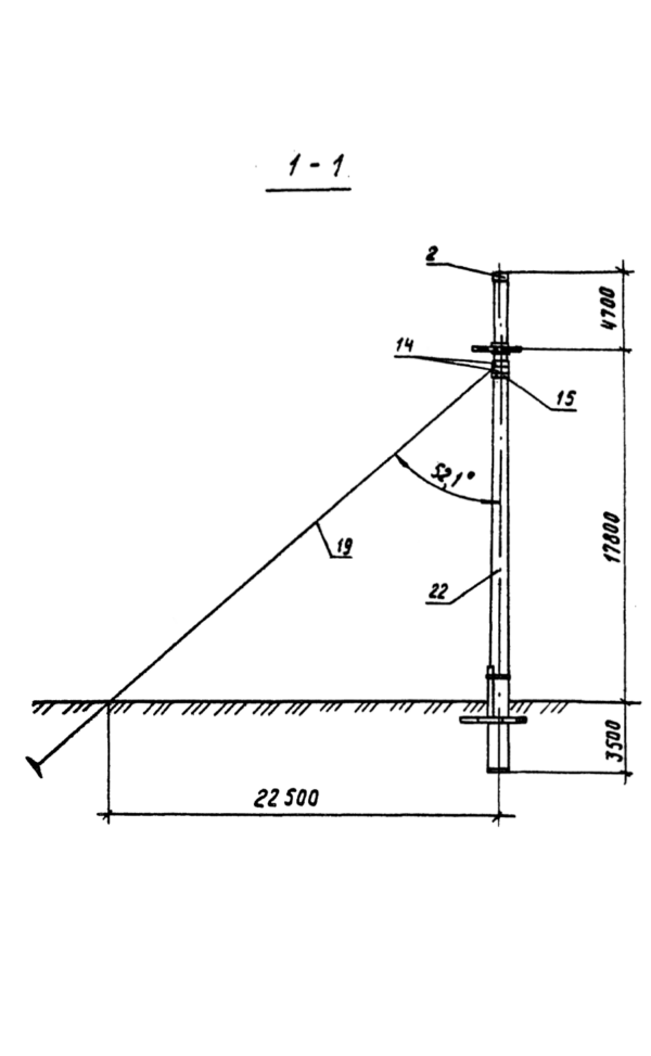 Анкерно-угловая бетонная опора 1,2 УБ 500-5 (Исп.02), серия 3.407.1-167, выпуск 1